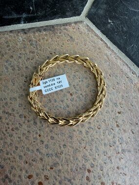 14K Gold Braided Link Bracelet - Yellow Gold